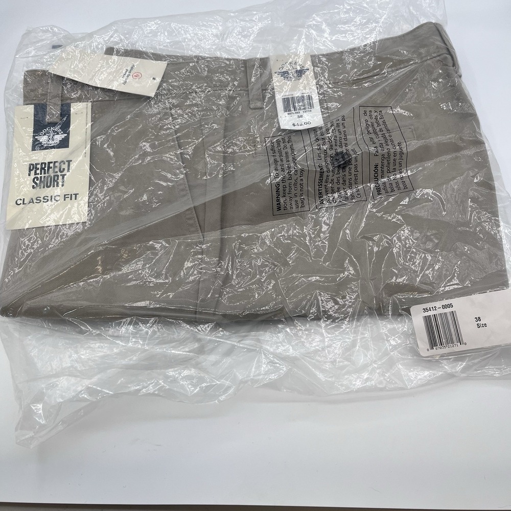 NEW Dockers Perfect Short Classic Fit Mens Khaki Stretch Waist 38" NWT